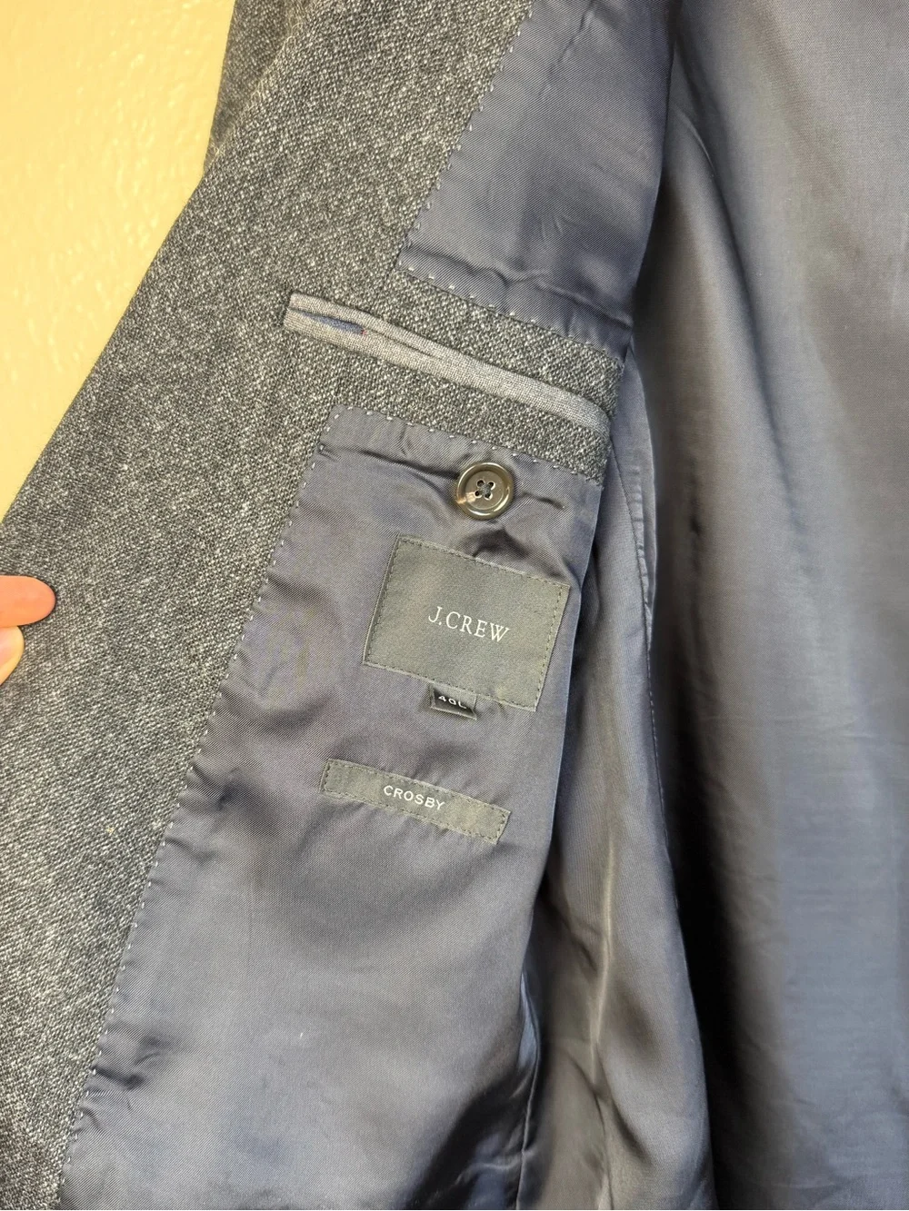 J. Crew Crosby Moon Gray Donegal Tweed Two Button Sport Coat 40L